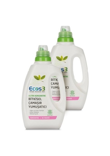 Ecos3 Ultra Konsantre Bitkisel Çamaşır Yumuşatıcı 2X750 ml