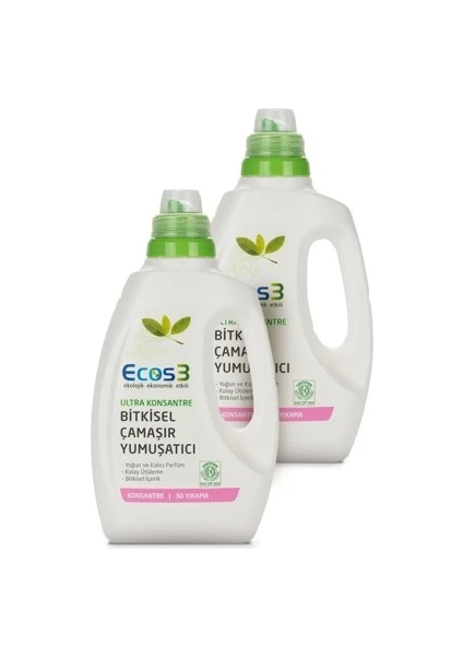 Ecos3 Ultra Konsantre Bitkisel Çamaşır Yumuşatıcı 2X750 ml