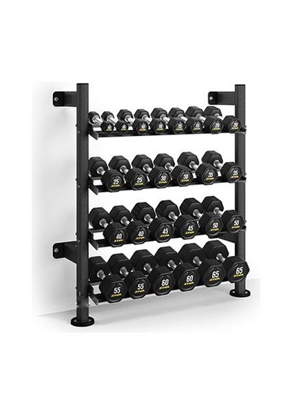 4 Katlı Duvar Tipi Dambıl Rack Depolama Stant