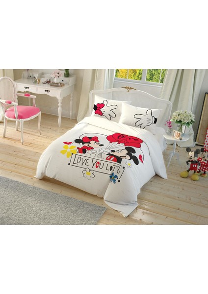Lisanslı Minnie Mickey Çek Canlandır Çift Kişilik Nevresim Takımı