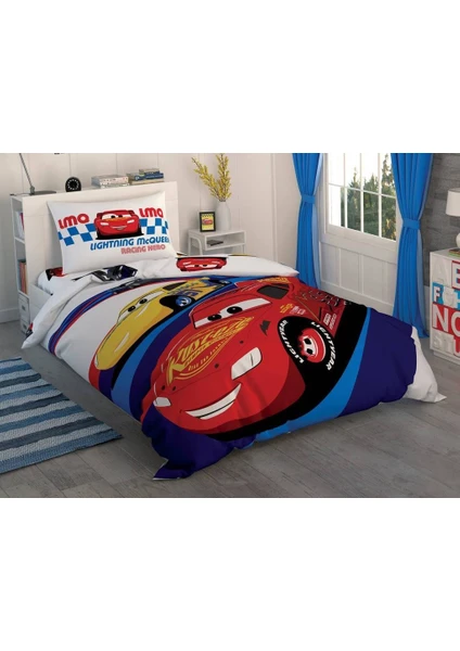 Lisanslı Disney Cars Race Tek Kişilik Nevresim Takımı