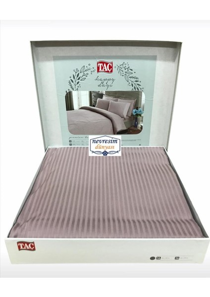 Çift Kişilik Premium Basic Stripe Saten Nevresim Takımı Lila modelleri