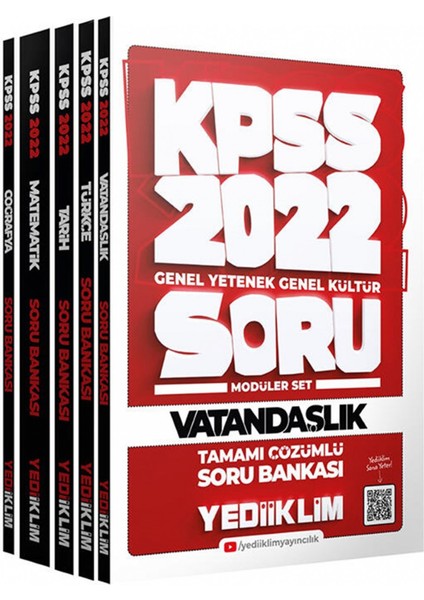 KPSS 2022 Genel Yetenek Genel Kültür Tamamı Çözümlü Modüler Soru Bankası