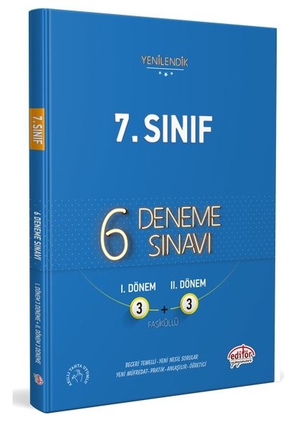 Editör Yayınları 7. Sınıf 6 (3-3) Deneme Sınavı Tamamı Çözümlü