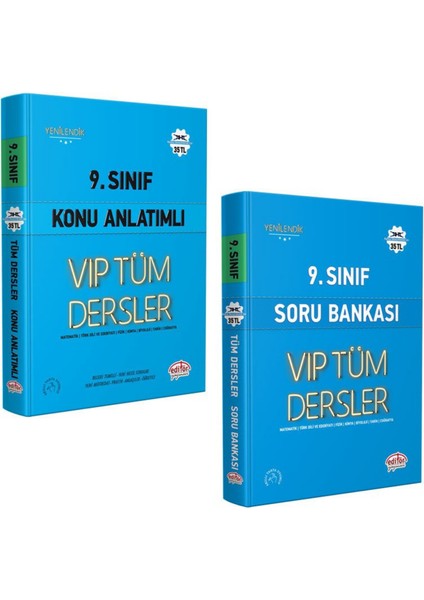 Editör Yayınları 9. Sınıf Vip Tüm Dersler Konu Anlatımlı ve Soru Bankası Seti