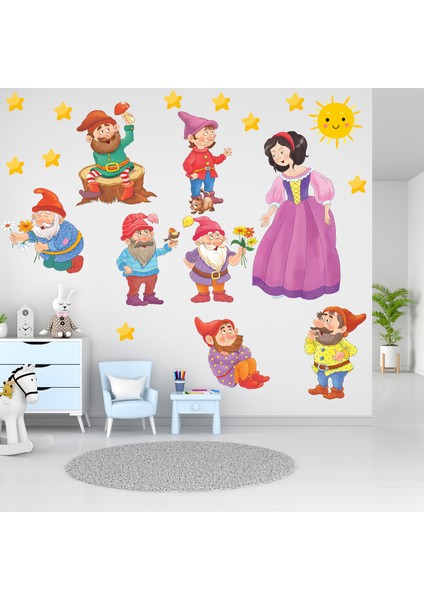 Echo Home Pamuk Prenses ve Yedi Cüceler Anaokulu ve Çocuk Odası Duvar Sticker