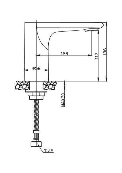 Nsk Fotoselli Lavabo Bataryası (Tek Su Girişli / Elektrikli+Pilli) Krom N2100702