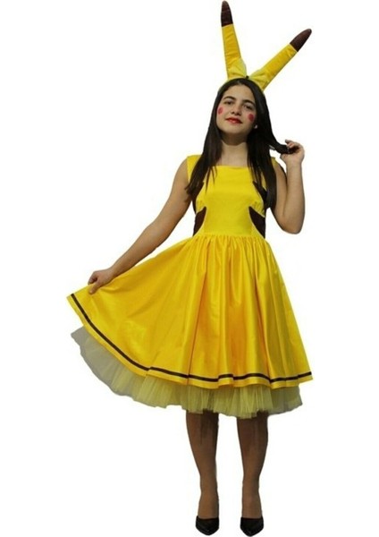 Yetişkin Bayan Pikachu Kostümü
