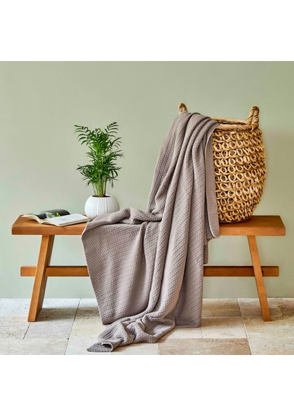 Back To Basic Vizon Çift Kişilik Örgü Battaniye