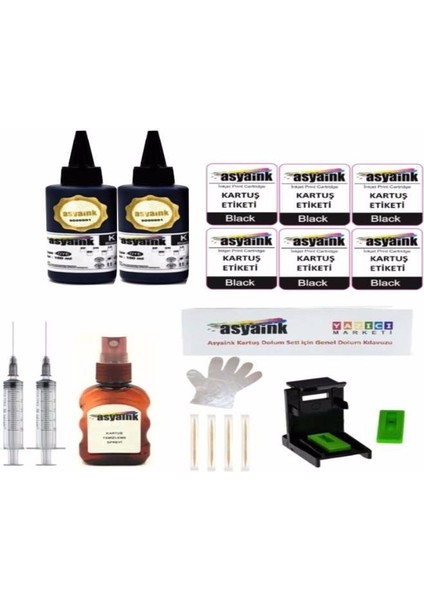 E204 E304 E3140 Uyumlu Siyah Kartuş Dolum Seti Pg-46 Uyumlu 2*100 ml
