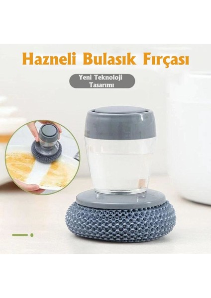 Deterjan Hazneli Bulaşık Yıkama Süngeri Pratik Temizleme Süngeri Banyo Lavabo