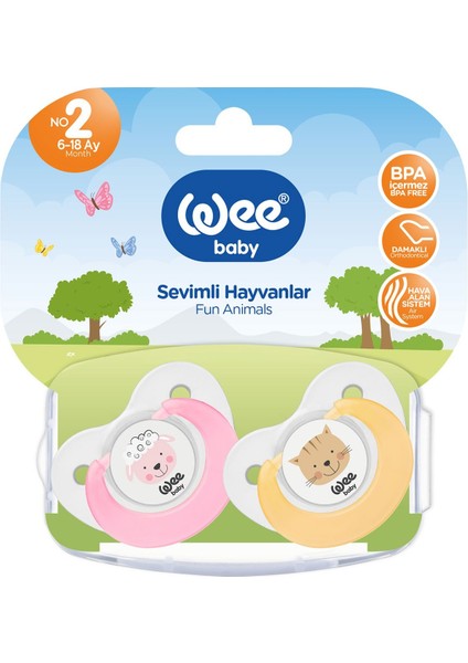 Sevimli Hayvanlar Damaklı Emzik No:2 2li fiyatları