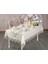 Fransız Güpürlü Saltanat Masa Örtüsü Takımı Ekru Bakır 26 Parça 1