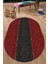 Cappio Kilim Desenli Kırmızı-Siyah Oval Halı (Makine'de Yıkanabilir) 3