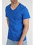 Erkek V Yaka T-Shirt Neo-Alpes Saks Mavisi 3