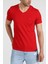Erkek V Yaka T-Shirt Neo-Alpes Kırmızı 3