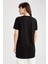 Relax Fit Slogan Baskılı Yırtmaçlı Kısa Kollu Tunik Tişört V5245AZ21AU 5
