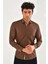 Gk 562 Slim Fit Kahve Klasik Gömlek 1