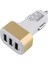 Se Üçlü Usb Evrensel Araç Şarj Adaptörü 3-Port 2.1A 1A 1A Telefonlar Için -Altın (Yurt Dışından) 5