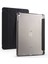 Apple iPad 10.2 (8.Nesil) Kılıf Kalem Bölmeli Tri Folding Smart Standlı Pu Deri Arkası Yumuşak Silikon 360 Tam Koruma Siyah 1