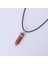 Kuvars Kristal Kolye Goldstone Altıgen Sütun Siyah Suni Deri Kordon 1