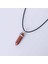Kuvars Kristal Kolye Goldstone Altıgen Sütun Siyah Suni Deri Kordon 2