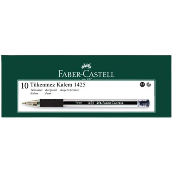 Faber-Castell Tükenmez Kalem 0.7 mm Iğne Uç Siyah 10'lu Kutu 1425