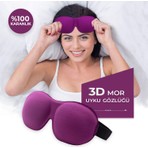 Viscofoam Mor Uyku Gözlüğü 20 x 8 x 2,5 cm Standart Beden Yumuşak Sünger ile Konforlu Kullanım