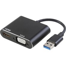 Alfais 4769 USB 3.0 To Hdmı VGA 1080P Monitör Genişletici Çevirici Dönüştürücü Adaptör