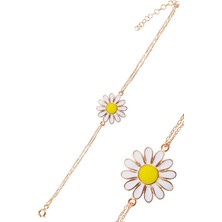 Osmanlı Gümüş Rose Papatya Model Kadın Gümüş Bileklik Gblpptymdl1-Ros