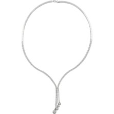 Osmanlı Gümüş Ilyada Zirkon Taşlı Kadın Gümüş Kolye