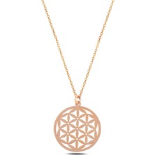 Osmanlı Gümüş Rose Yaşam Çiçeği Model 2 Kadın Gümüş Kolye Gklysmccgm2-Ros