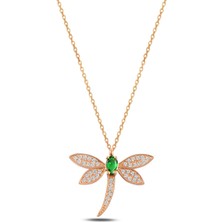 Osmanlı Gümüş Zirkon Taşlı Rose Yusufcuk Kadın Gümüş Kolye