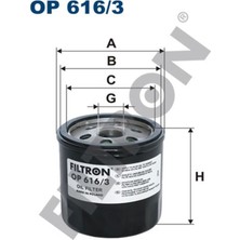 Filtron Yağ Filtresi Vw Jetta Iv 162 1.2 Tsı 105HP 01-11- Fıltron OP616.3