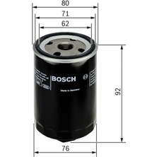 Bosch F026407143-0986TF0008 Yağ Filtresi Polo-Golf Iıı-Caddy-Bora-Octavıa-Fabıa-Toledo-Leon-Passat 1.8  0451103318