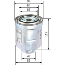 Bosch Yakıt Filtresi Toyota Aurıs I E150 1.4 D-4d 90HP 02-07-  F026402110