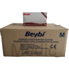 Beybi Pudrasız Lateks  Eldiven 100'LÜ (Medium) - 20 Paket - 1 Koli