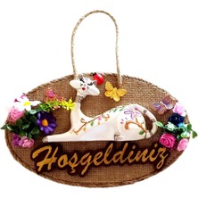 Mixperi Kedi Figürlü El Yapımı Hoşgeldiniz Kapı Süsü