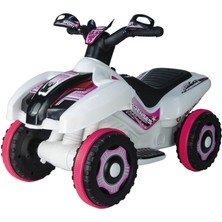 Uj Toys Müzikli ve LED Işıklı Akülü Atv 6V Ranger Beyaz Prenses