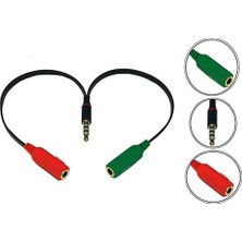 Boblov Kulaklık Mikrofon Birleştirici Kablo 3.5 mm Erkek To 2 x 3.5 mm Stereo Headphone