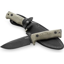 Lionsteel T5 Fixed Blade Tactical Knife - Green Canvas, Black Blade Bıçak