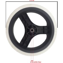 Tak Çıkar Pazar Araba Teker Geçmeli Bebek Arabası Tekerleği BEYAZ 17,5 CM 2 ADET