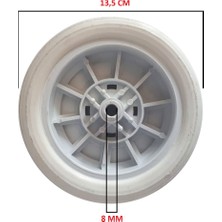 Kauçuk Kaplı Pazar Araba Tekerleği Plastik Jantlı Tekerlek BEYAZ 13,5 CM 2 ADET