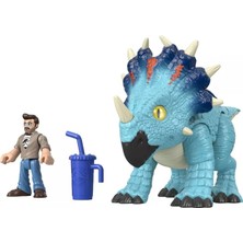 Jurassic World Imaginext Jurassic World Araçlar FMX88 GMR17 Pachyrhinosaurus ve Lowery