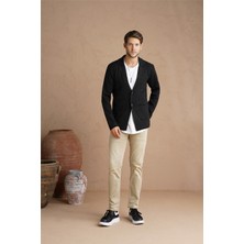 Tarz Cool Erkek Füme Şal Yaka Çelik Örgü Ceket HIRKA-HRKCKT1824R03S