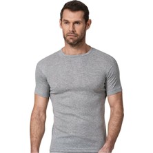 Namaldı 3 Adet Gri Renk Ribana 0 Yaka Fanila