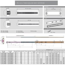 Samet Galvanizli Teleskopik Çekmece Rayı 35X400