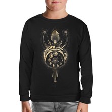 Lordd T-Shirt Ay Tacı Siyah Çocuk Sweatshirt