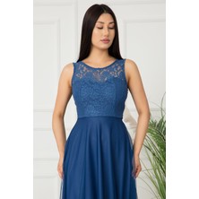 Kalopya Metiy 3380-4 Dantel ve Şifon Elbise