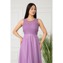 Kalopya Metiy 3380-4 Dantel ve Şifon Elbise